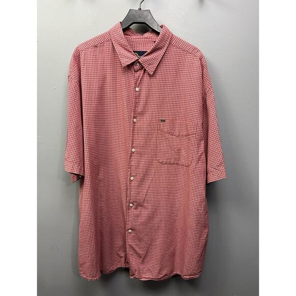 Nautica Jeans Co Button-Front Cotton‎ Shirt XXL Red Blue Plaid Short Sleeve - Picture 1 of 5